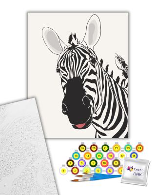 Картина за номерами "Смішна зебра" 11648-AC 40х50 см