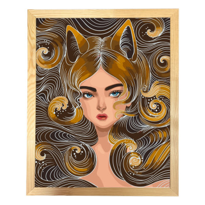 Картина за номерами "Загадкова лисичка" 10101-ACF 40х50 см з багетною рамкою