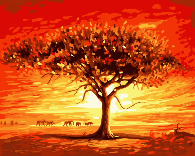 Картина по номерам "Золотое солнце Африки" 10507-AC 40х50 см