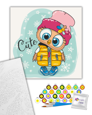 Розпис на полотні "Миле совеня" 15557-AC 30х30 см