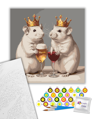 Картина за номерами "Вечір з подругою" 11727-АС з металізованими фарбами 40х40 см by ©arttem_illustration