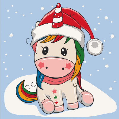 Розпис на полотні "Єдиноріжка в капелюсі" 15555-AC 30х30 см