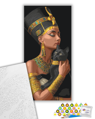 Картина за номерами "Таємниця Клеопатри" 10186-AC з металізованими фарбами 40х80 см