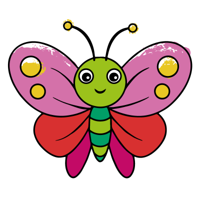 Дитяча розмальовка з пальчиковими фарбами "Файний метелик" 15622-АС 25х25 см