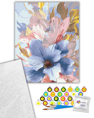 Картина за номерами "Ніжний гібіскус" з металізованими фарбами 13081-AC 40х50 см
