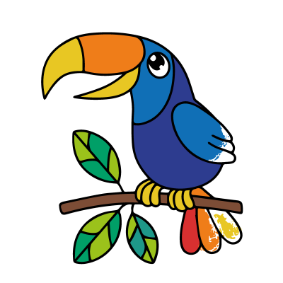 Дитяча розмальовка з пальчиковими фарбами "Пташка тукан" 15625-АС 25х25 см