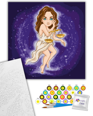 Картина за номерами "Знаки зодіаку. Терези" 10107-AC 40х40 см by ©viktoria.gro.art