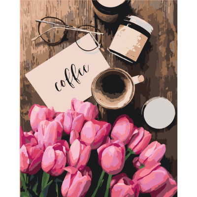 Картина за номерами "Тюльпани до кави" 40*50 см 12119-AC