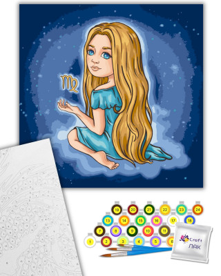 Картина за номерами "Знаки зодіаку. Діва" 10092-AC 40х40 см by ©viktoria.gro.art