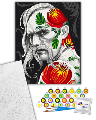 Картина за номерами "Козак. Арт" 10054-AC 40х50 см by Vyshnov Serhii ©vyshnov__tattooart