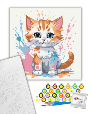 Картина за номерами "Кольоровий пухнастик" 15602-АС 30х30см ©arttem_illustration