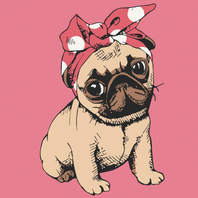 Картина за номерами "Мопсик" 15062-AC 30х30 см