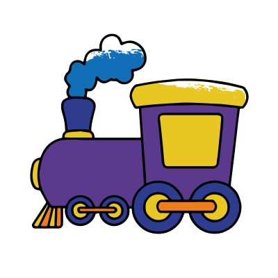 Дитяча розмальовка з пальчиковими фарбами "Паровозик" 15628-АС 25х25см