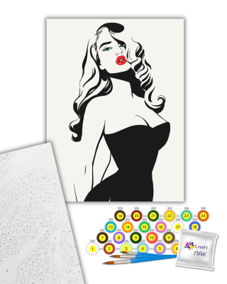 Картина за номерами "Lady in black" 10060-AC 30х40 см