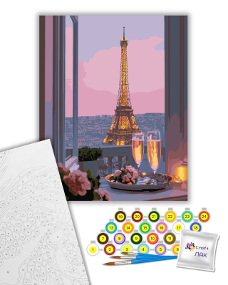 Картина за номерами "Вечір у Парижі" 11081-АС з металізованими фарбами 40х50 см by ©arttem_illustration