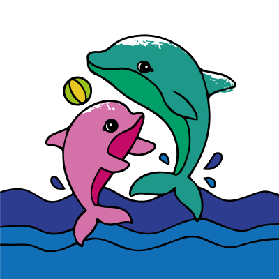 Дитяча розмальовка з пальчиковими фарбами "Грайливі дельфіни" 15626-АС 25х25 см