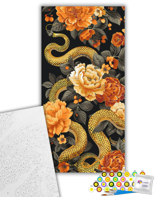 Картина за номерами "Золота змія" з металізованими фарбами 11595-AC 40х80 см