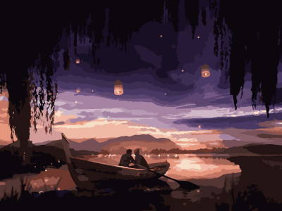 Картина за номерами "Закохані під небом" 40*50 см 10213-AC