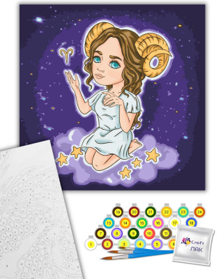 Картина за номерами "Знаки зодіаку. Овен" 10097-АС 40х40 см by ©viktoria.gro.art