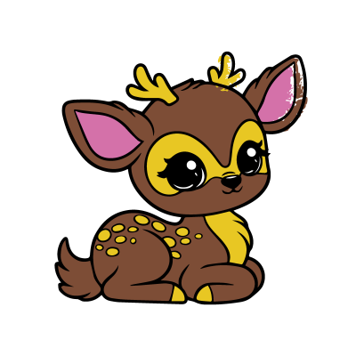 Дитяча розмальовка з пальчиковими фарбами "Оленятко" 15641-АС  25х25 см