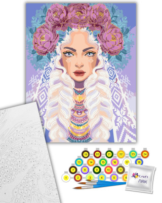 Картина за номерами "Пані Півонія" 10127-AC 40х50 см by Polina Skurykhina ©pollypop92