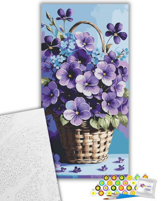 Картина за номерами "Фіалки в кошику" 13089-AC 40х80 см