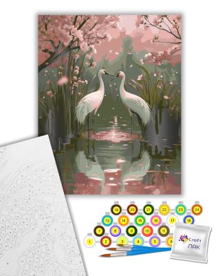 Картина за номерами "Двоє у віддзеркаленні води" 11729-АС з металізованими фарбами 40х50 см by ©arttem_illustration