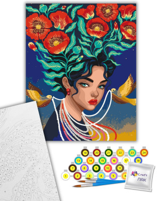 Картина за номерами "Українська врода" 10096-AC 40х50 см by Polina Skurykhina ©pollypop92