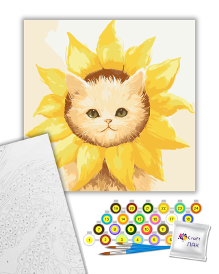 Картина за номерами "Сонячний котик" 11716-АС 40х40 см by ©arttem_illustration