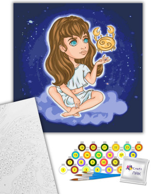 Картина за номерами "Знаки зодіаку. Рак" 10098-AC 40х40 см by ©viktoria.gro.art