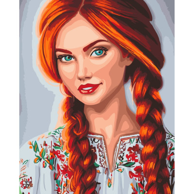 Картина за номерами "Дівчина у вишиванці" 10057-AC 40х50 см