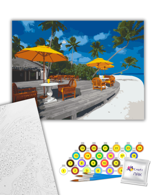 Картина за номерами "Перловий пляж. Бора-Бора" 10561-AC 40х50 см