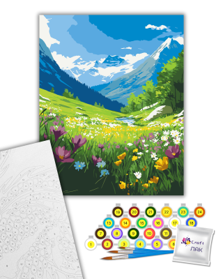 Картина за номерами гірський пейзаж "Альпійська весна" 11075-AC 40х50 см @