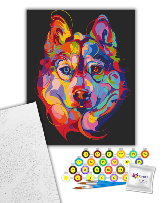 Картина за номерами "Кольоровий пес" 11521-AC 40х50 см