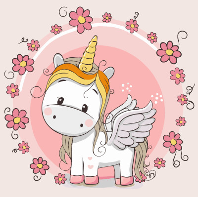 Розпис на полотні "Єдиноріжка з крилами" 30*30 см 15501-AC