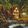 Картина по номерам "Мельница в заколдованном лесу" 40х50 см 10551-AC