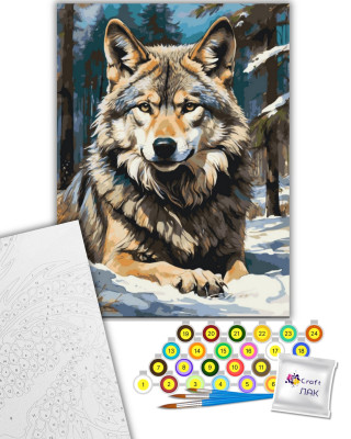 Картина за номерами "Вовк у лісі" 11575-AC 40х50 см