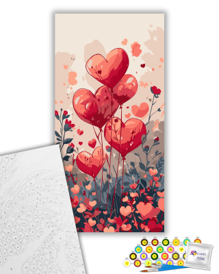 Картина за номерами "Повітряні серця" 16517-АС 40х80см