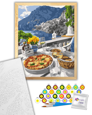 Картина за номерами "Відпочинок в Італії" 12012-ACF 40х50 см з багетною рамкою в комплекті