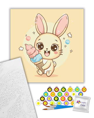 Картина за номерами "Солодкий день зайчика" 15617-АС 30х30см by ©arttem_illustration