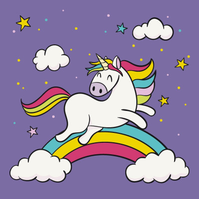 Розпис на полотні "Грайлива єдиноріжка" 15000-AC 30х30 см