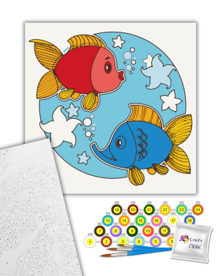 Картина за номерами "Кольорові рибки" 15036-AC 30х30 см