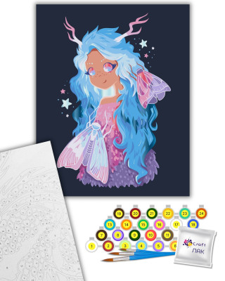 Картина за номерами "Неонова фея" з металізованими фарбами 16119-AC 40х50 см by ©art_katerina_pathak