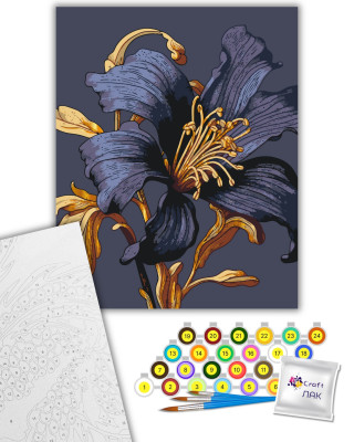 Картина за номерами "Таємнича лілія" з металізованими фарбами 13151-AC 40х50 см