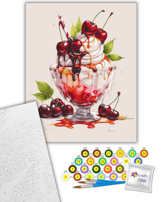 Картина за номерами "Вишневе морозиво" 12038-AC 40х50 см