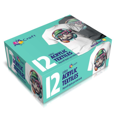 Набір акрилових фарб для текстилю 12 шт. по 20 мл 5027-AC