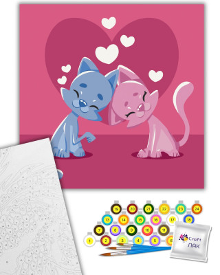 Картина за номерами "Закохані кошенята" 15582-AC 40х40 см