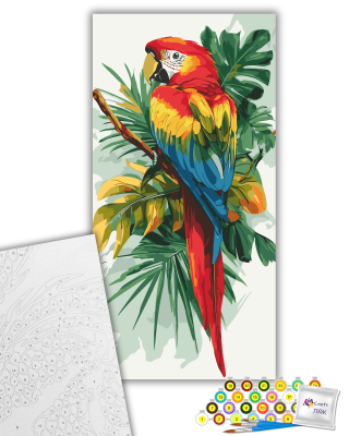 Картина за номерами Різнокольоровий папуга"Яскравий ара" 11721-AC 40х80 см
