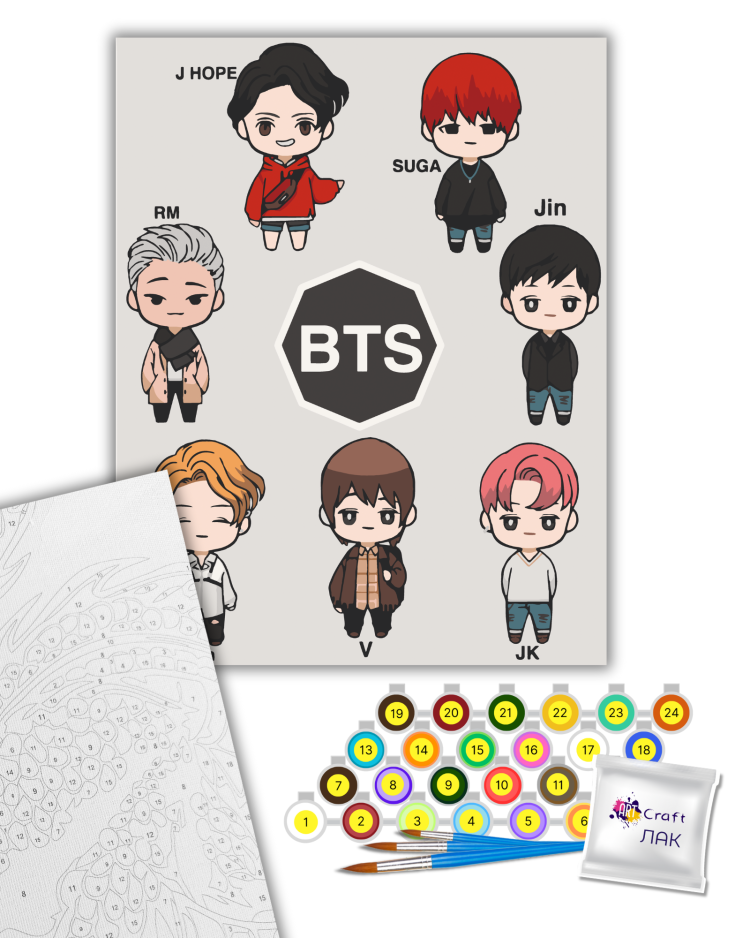 BTS  ファインアート　スクリーンプリント Painting by numbers 