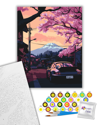 Картина за номерами "Дорога до Фудзі" з металізованими фарбами 12524-АС 40х50 см by ©arttem_illustration